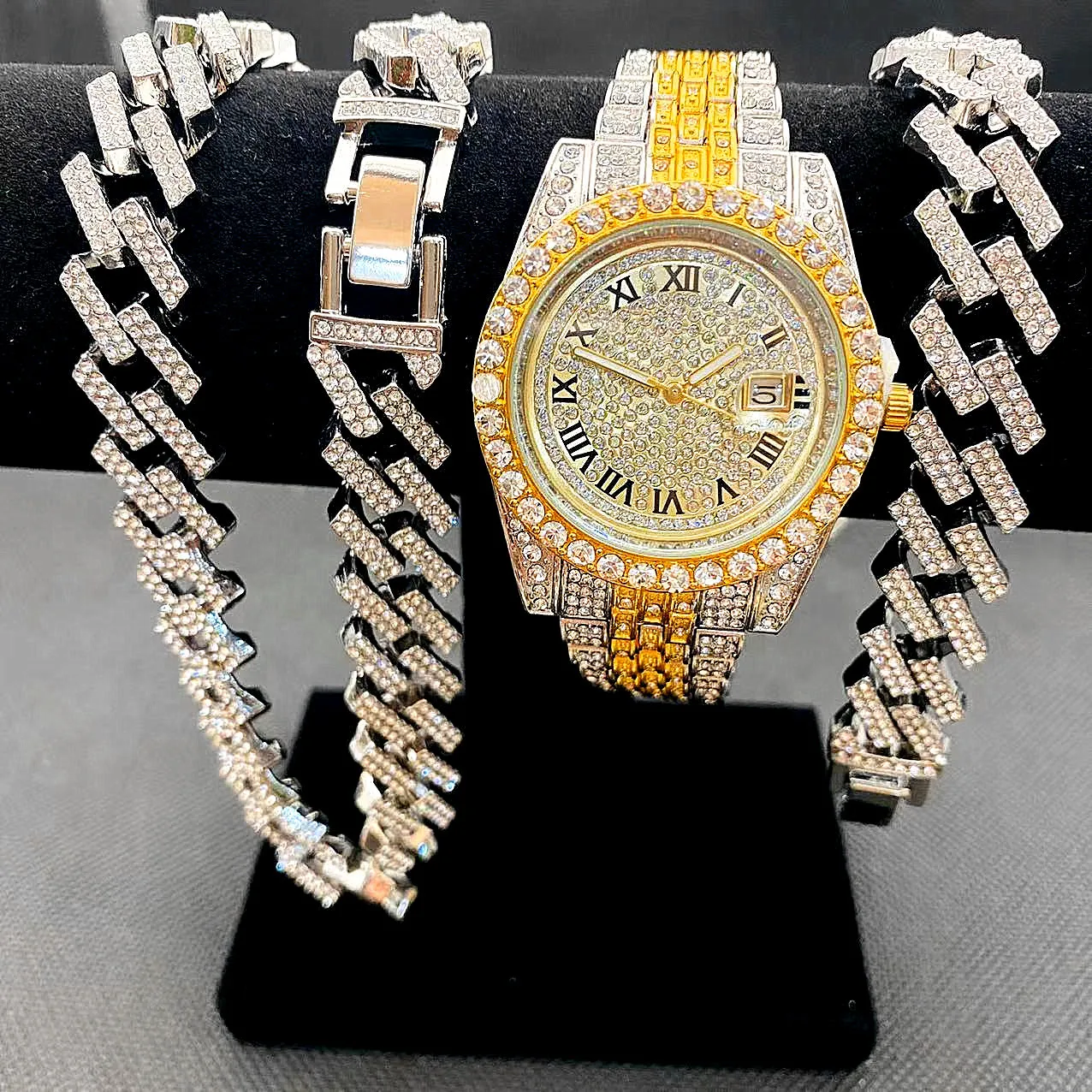 Luxury Watch Miami - 3pcs Luxury Iced Out Watch for