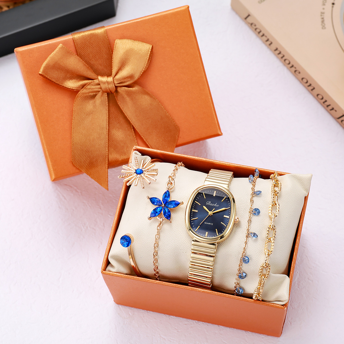 Luxury Watch Entry - Women's Blue Gold Diamond Quartz Watch