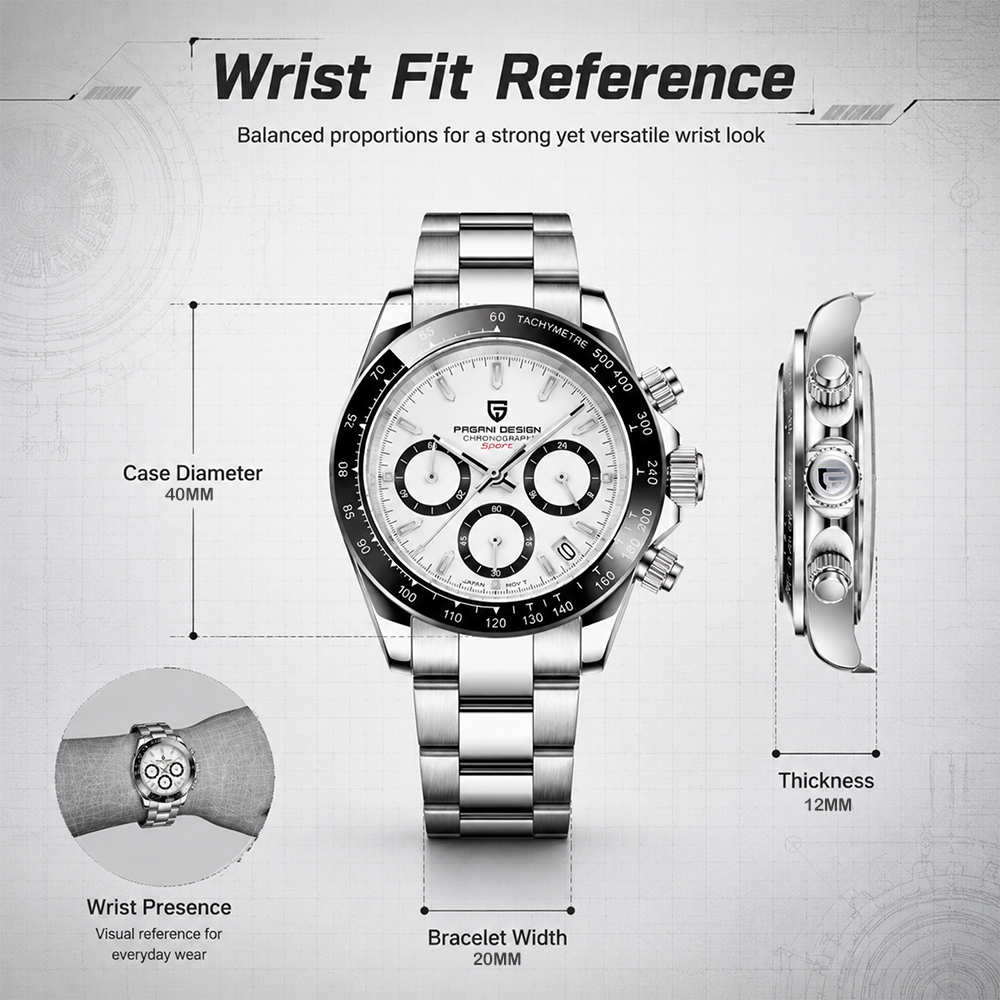 Luxury Watch Business - PAGANI DESIGN Mens SportsWatch Chronograph Quartz