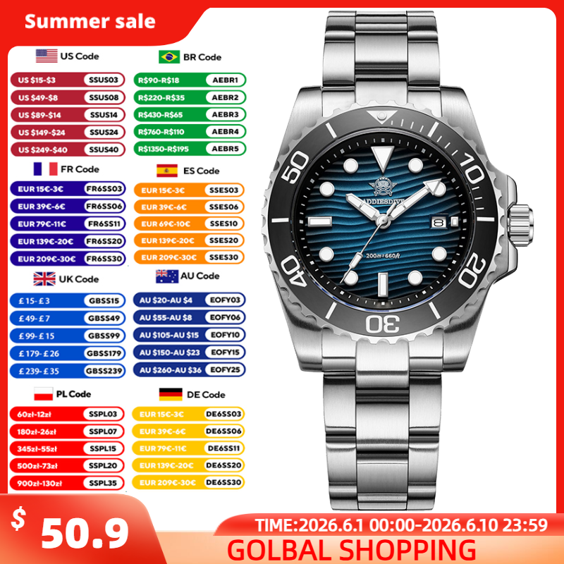 Luxury Watch Dial - ADDIESDIVE Men's 2115 Quartz Watch Sand
