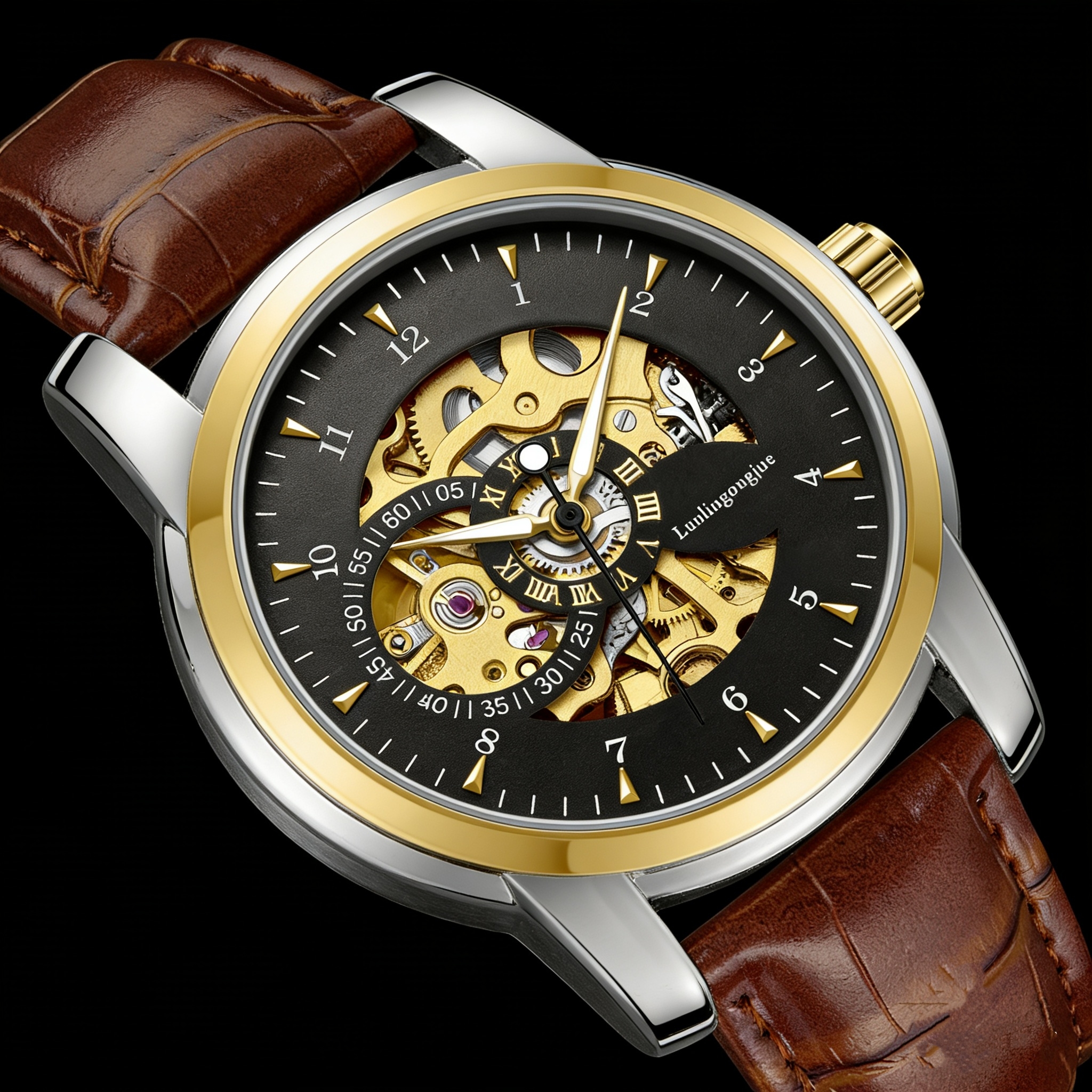 Luxury Watch Name Brands - Classic Men's Automatic Mechanical Watch, Skeleton
