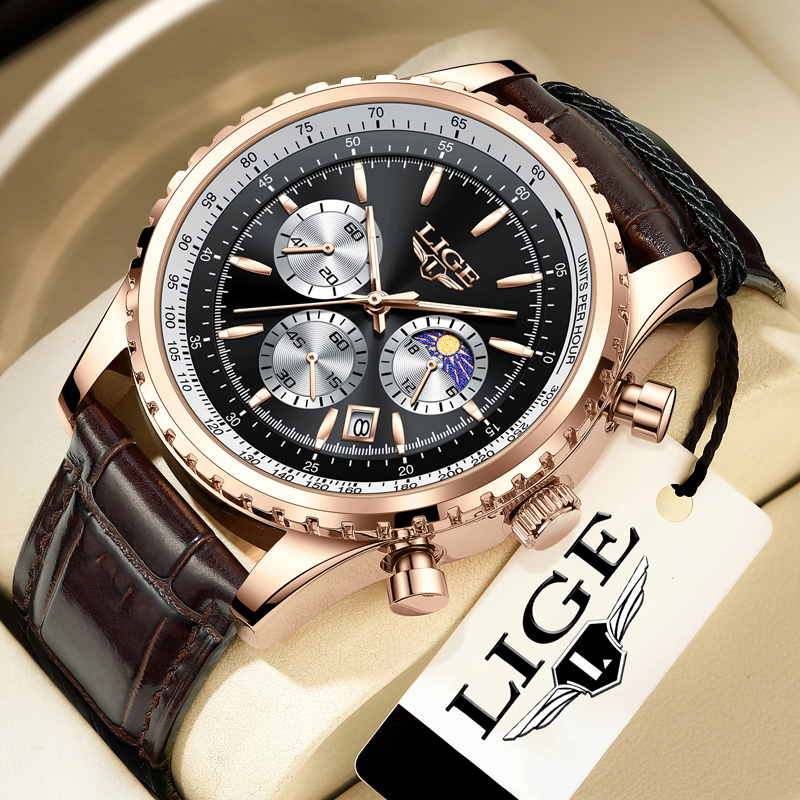 New Fashion Mens Watches LIGE  - Compass Watch Luxury avaliação e preço