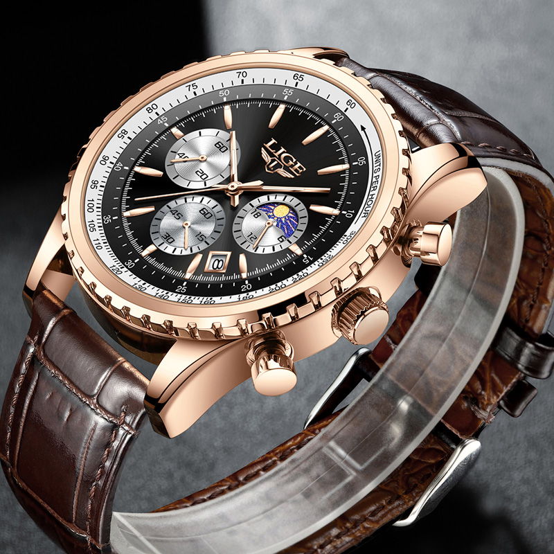 New Fashion Mens Watches LIGE  - Compass Watch Luxury avaliação e preço
