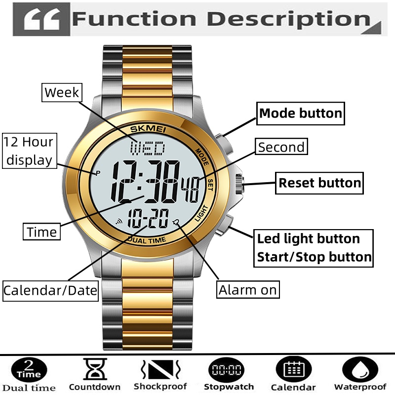 Skmei Mens Led Chronograph Bra - Minute Repeater Watch avaliação e preço