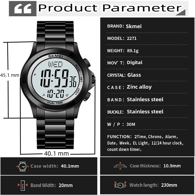 Skmei Mens Led Chronograph Bra - Minute Repeater Watch avaliação e preço