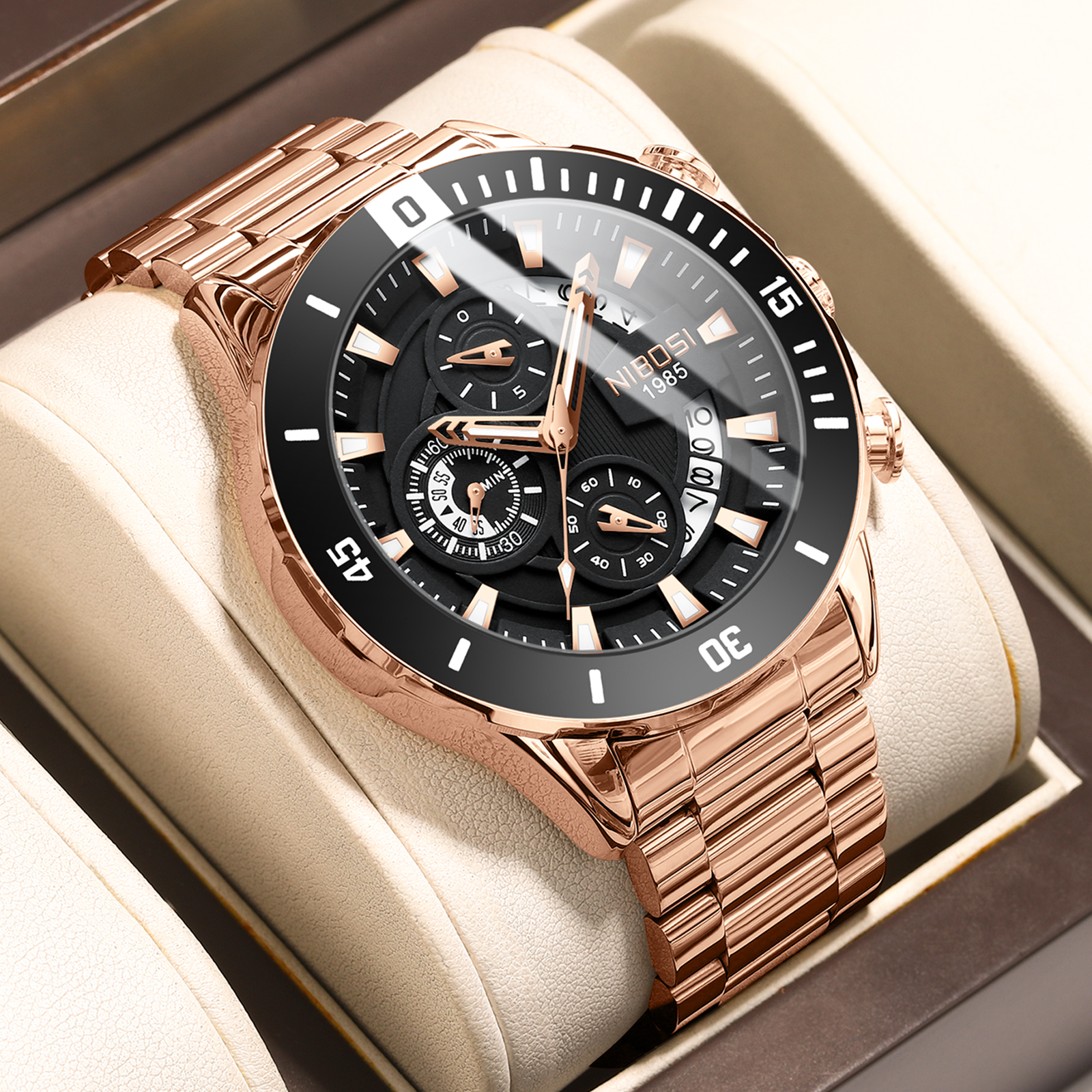 NIBOSI New Men's Watches Top B - Luxury Watch Hand avaliação e preço