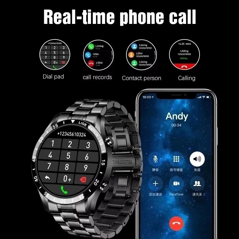 LIGE New Bluetooth Call Smart  - Luxury Watch Korea avaliação e preço