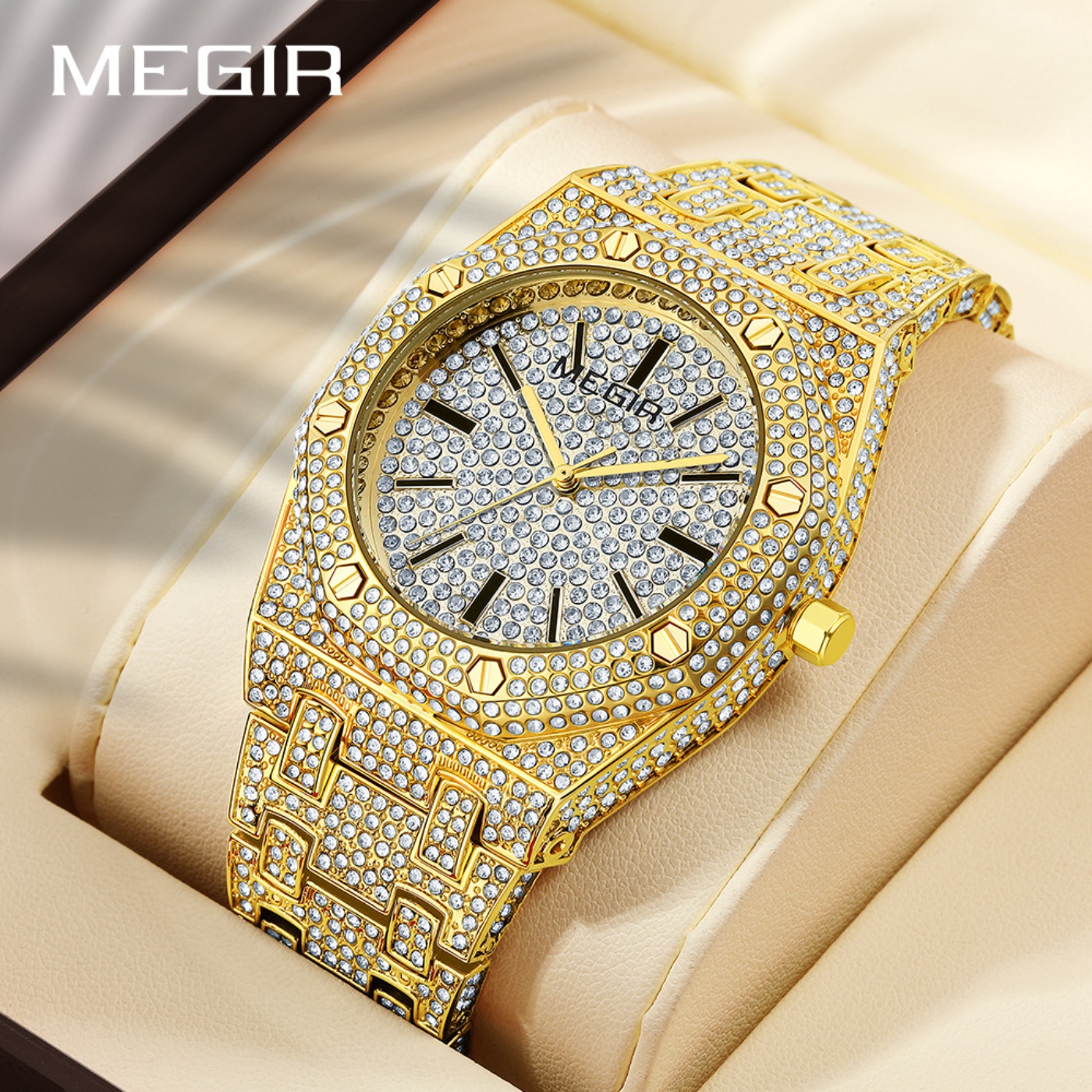 MEGIR Luxury Quartz Rhinestone - Luxury Watch Business avaliação e preço