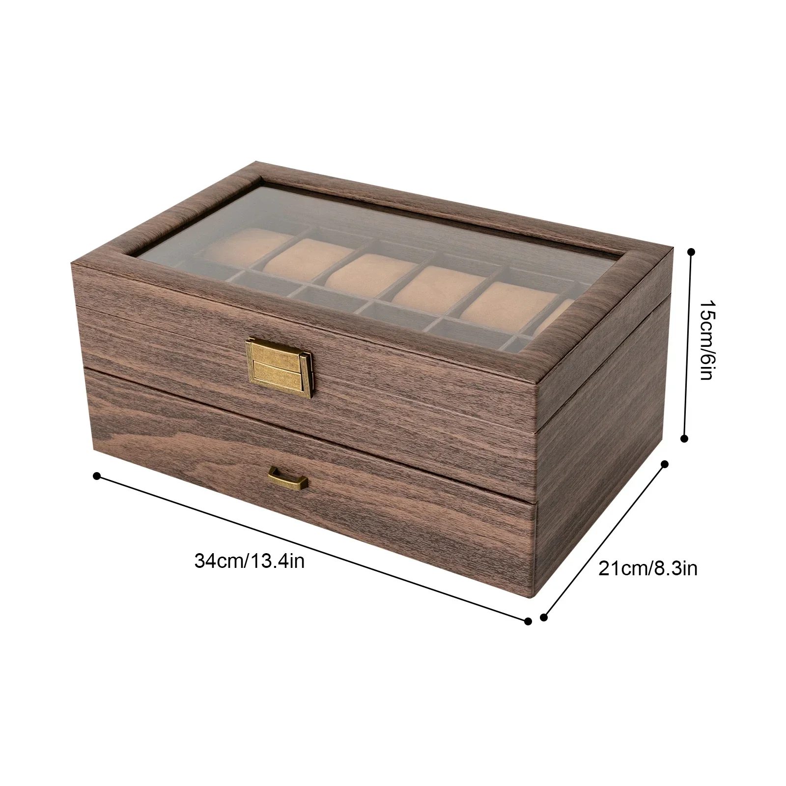 24-Slot Wooden Watch Holder Or - Luxury Watch Tier avaliação e preço