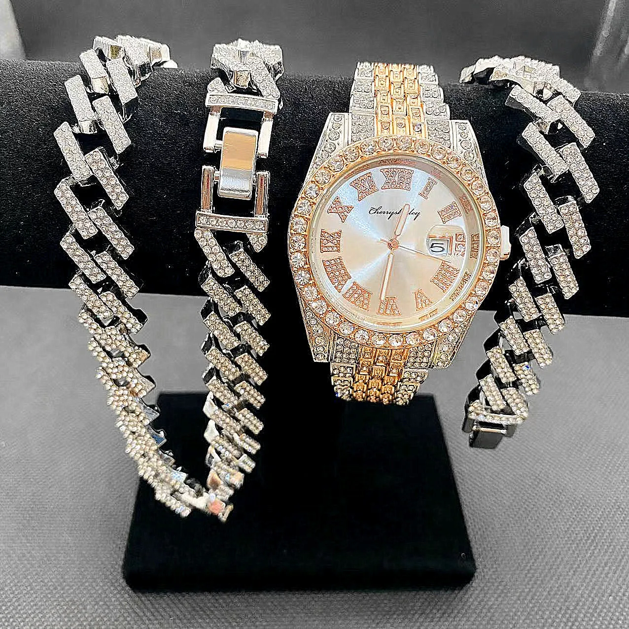 3pcs Luxury Iced Out Watch for - Luxury Watch Miami avaliação e preço