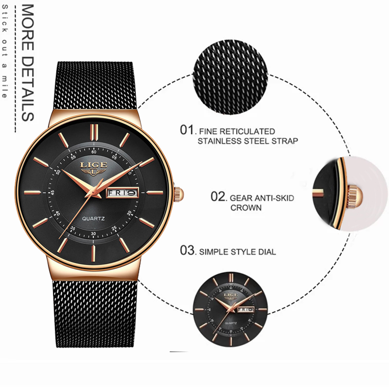 LIGE Women Watches Luxury Bran - Luxury Watch Deals avaliação e preço