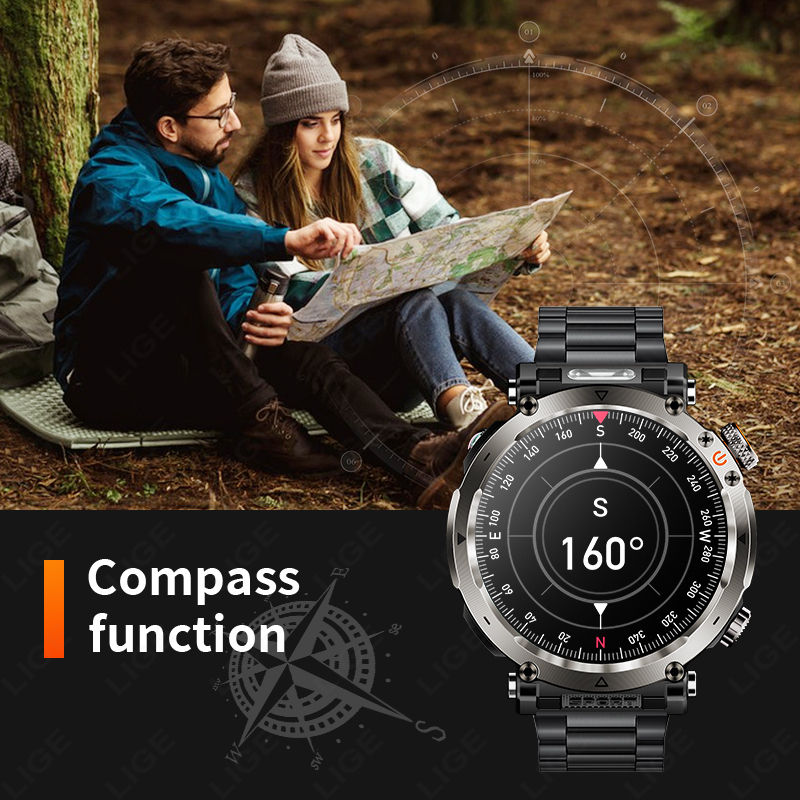LIGE New Fashion luxury 5ATM M - Compass Watch Luxury avaliação e preço