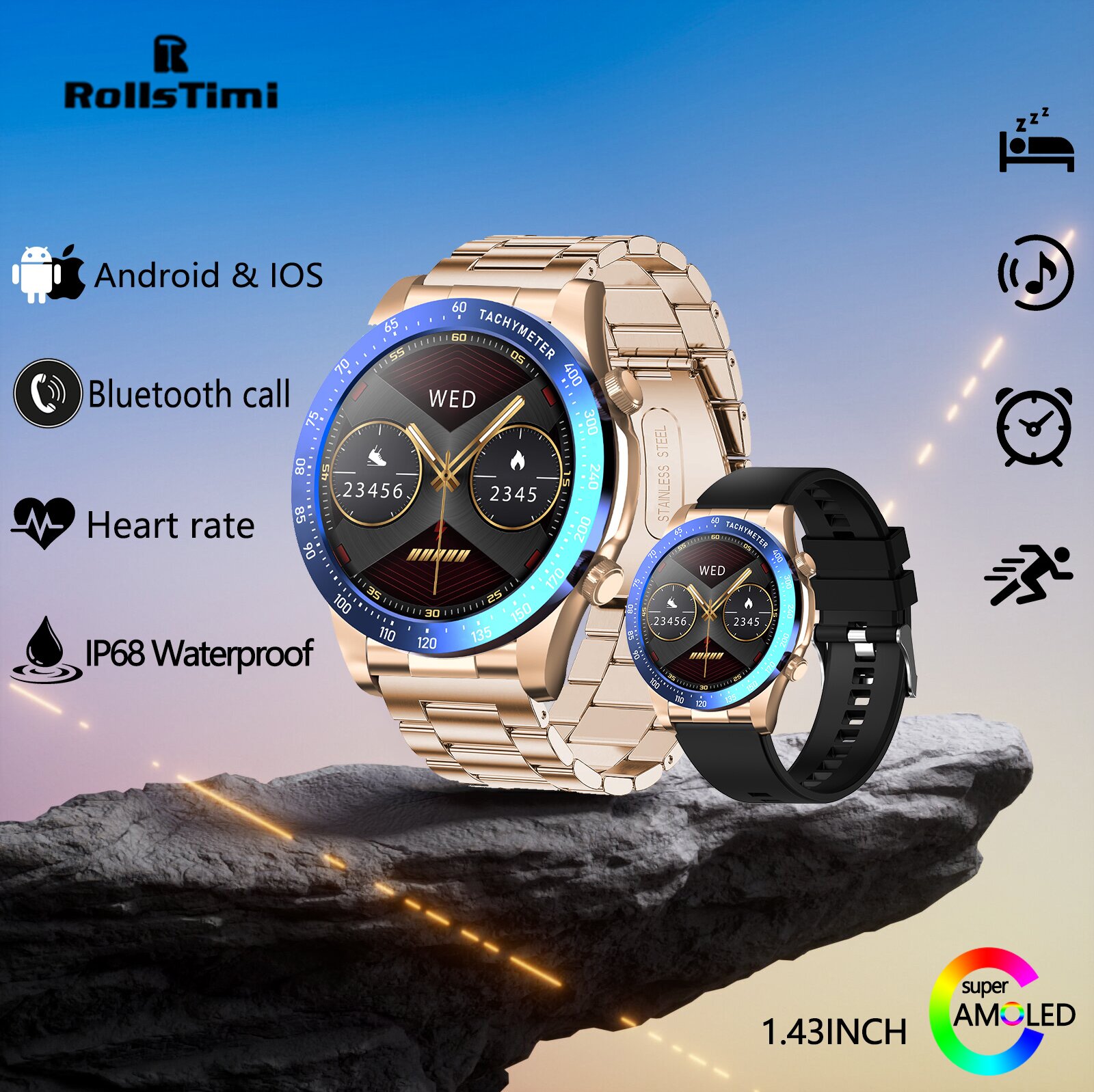 ROLLSTIMI Sports Fitness Men W - Luxury Watch Korea avaliação e preço