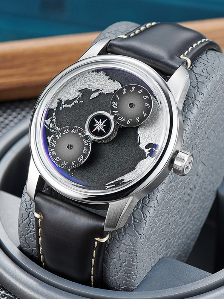 Casual Men Work Blue Planet Fu - Compass Watch Luxury avaliação e preço