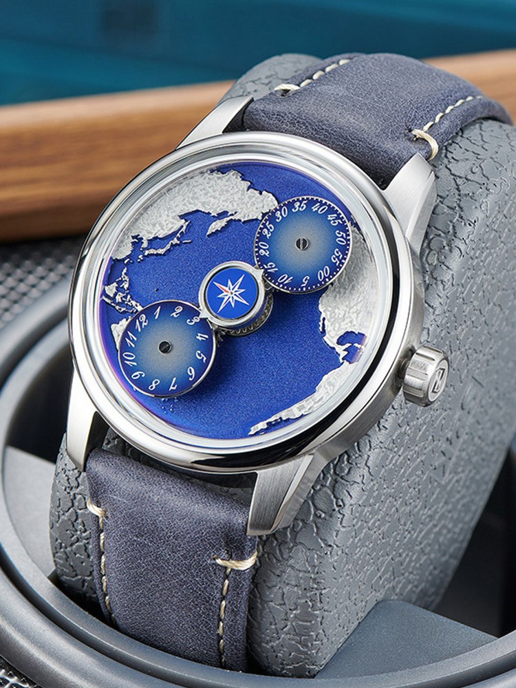 Casual Men Work Blue Planet Fu - Compass Watch Luxury avaliação e preço