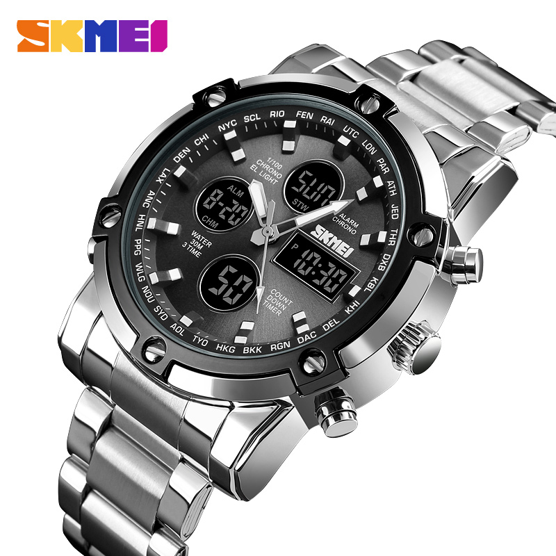 Skmei 1389  Men Three Time Qua - Minute Repeater Watch avaliação e preço