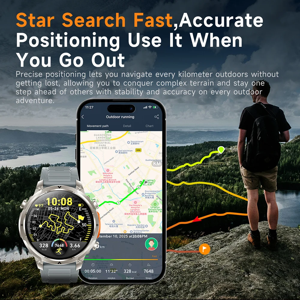 Luxury Military GPS Men Smartw - Luxury Watch Korea avaliação e preço