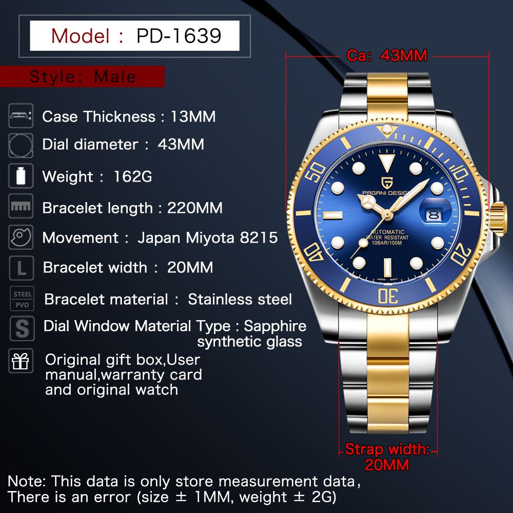 PAGANI DESIGN Luxury Men's Aut - Luxury Watch Business avaliação e preço