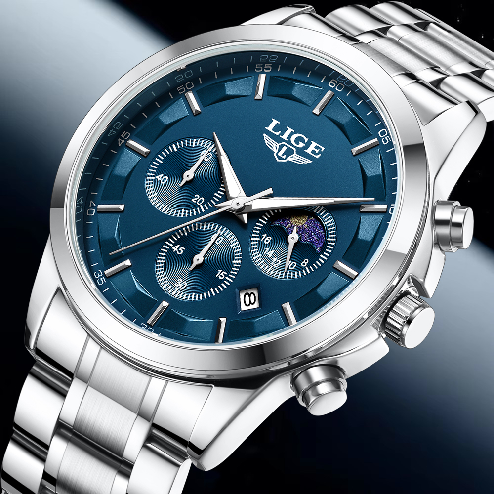 LIGE Luxury Fashion Quartz Man - Luxury Watch Business avaliação e preço