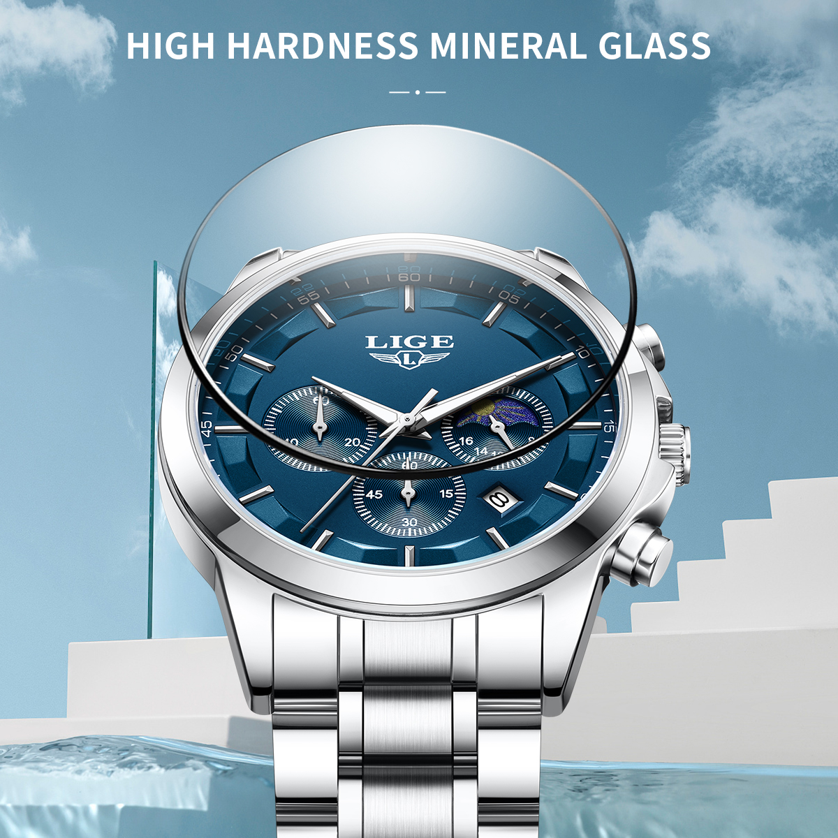LIGE Luxury Fashion Quartz Man - Luxury Watch Business avaliação e preço