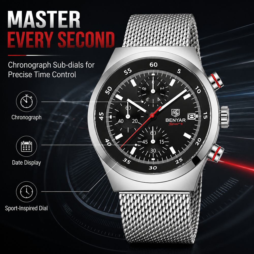 BENYAR Top Luxury Brand Men's  - Luxury Watch Business avaliação e preço